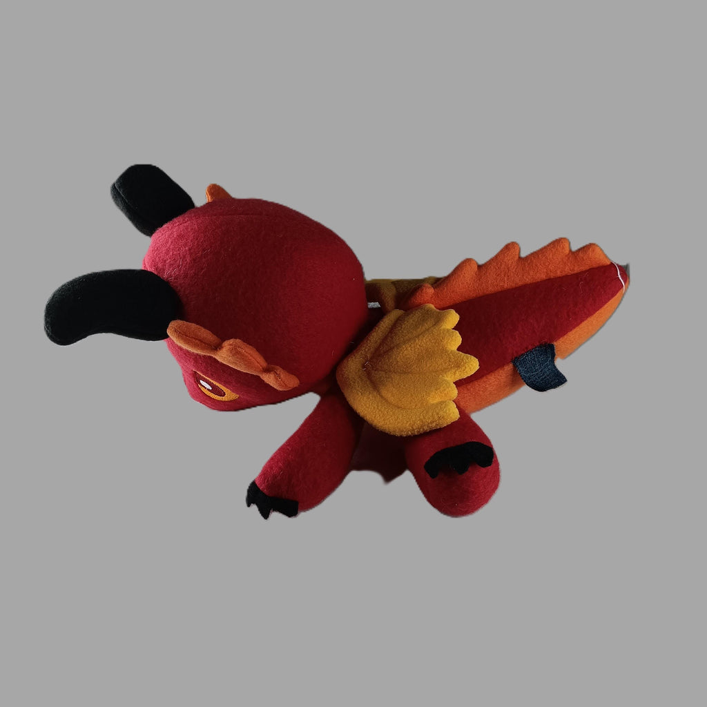 Handmade Fire Dragon Plush: Red & Gold Fantasy Stuffed Animal